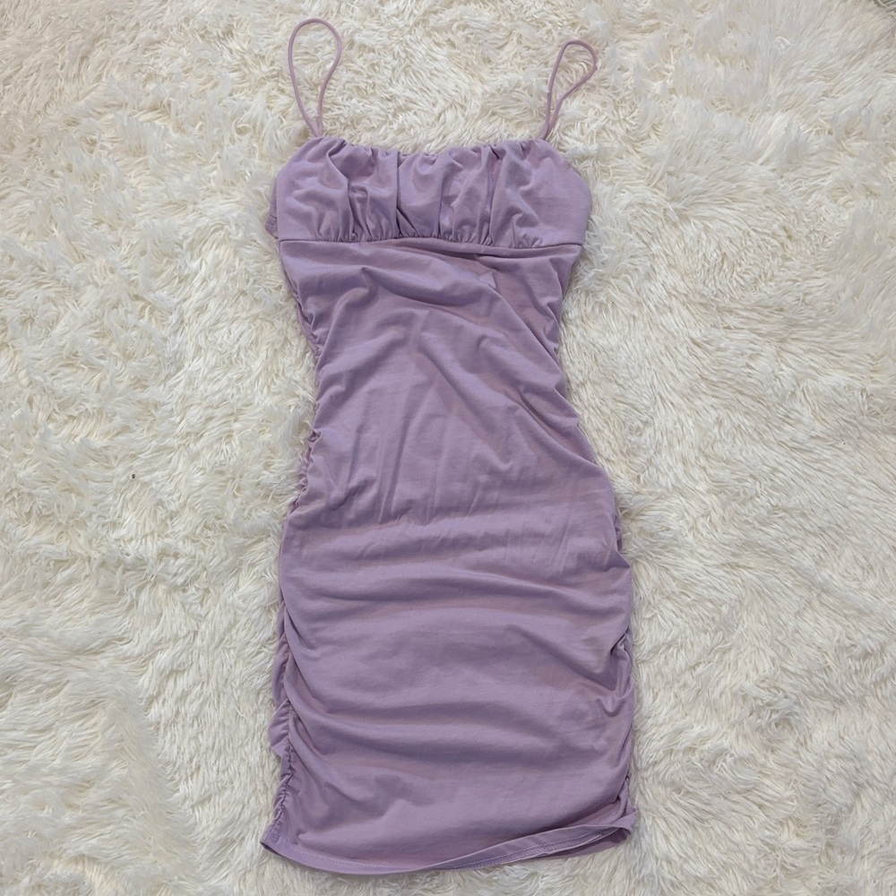 Elegant Lavender Spaghetti Strap Dress